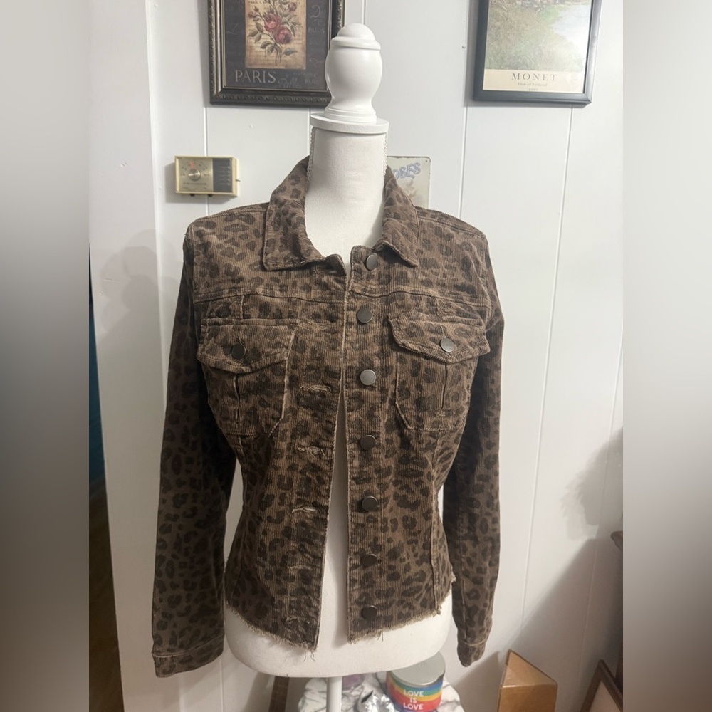 Chic Kut from the Kloth Leopard Corduroy Jacket – Size Small